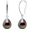 PEARLS & COLORS - Orecchini con perle coltivate di Tahiti 8-9 mm - Qualità A+ - Argento 925 - Gioiello da donna
