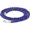 Lebensquelle Plus Collana con perline in pietra preziosa + chiusura in argento 925 | Perline Ø 4 mm con moschettone, lunghezza 45 cm | Collana di alta qualità (Lapislazzuli)