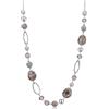 BULINLIN Collana lunga in argento con perline per le donne, collana a catena fatta a mano con perline di cristallo per gioielli di moda regali, Resina Perla Cristallo
