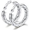 Bestyle Orecchini Donna Cerchio Attorcigliati in Acciaio Inossidabile Orecchini Donna Cerchio Intrecciato 30mm Confezione Regalo