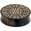 CHICNET Piercing per orecchio donna uomo, estensore legno di tamarindo, intarsiato a croce con tralci Double Flared, dimensioni 20-40mm, 40mm
