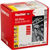 fischer Tasselli a espansione SX Plus 6 x 30 S PH, scatola con 100 tasselli in nylon e viti abbinate, tasselli per una tenuta ottimale nei fissaggi in calcestruzzo, mattoni pieni, calcestruzzo poroso