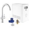 GROHE Blue Professional Starter Kit con Rubinetto Filtro Acqua, Bocca C, Acqua Filtrata Refrigerata e Frizzante, WiFi e Bluetooth, Cromo, 31323002