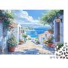 QKZJXNHPWR Borgo Mediterraneo Puzzle 1000 Pezzi Vista Mare Carta Puzzle per Adulti Decorazione Casa Regalo 38x26cm/1000pcs