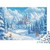 MZLPRWGQKTFD Castello Innevato Puzzle 1000 Pezzi Carta Puzzle per Adulti Foresta Invernale Gioco di Puzzle 1000 Pezzi Relax Casa 38x26cm/1000pcs