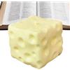 Generico Formaggio senza rimbalzo - Giocattolo da spremere cubo Realistico e sensoriale | Fidget Impugnatura antistress antistress per bambini, adulti, aula, casa, viaggi o giri in auto, 10x10x10 cm
