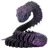 Worparsen Serpente Stampato in 3D, Animali Fidget Stampati Giunti Flessibili del di Cristallo 3D Giocattoli Antistress Realistico Flessibile Giocattolo Ornamento da Tavolo per Bambini Nero e Viola
