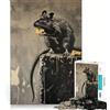 VFxdfhE Puzzle da 1000 pezzi per adulti con graffiti di Banksy,topo e formaggio,assemblaggio preciso,divertente,intelligente,regalo,momento di pace,decorazione per compleanno,regalo (38x26cm)
