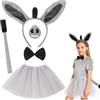 YTPAFK Set di 5 costumi da asino, cerchietto con orecchie d'asino con naso, papillon, coda e vestito, costumi di Halloween per bambini, adulti, giochi di ruolo, cosplay, feste a tema, giochi scolastici