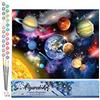 Figured'Art Dipingere con i Numeri - Paint by Numbers Sistema Solare, Passatempo per Adulti, Kit Completo, Hobby Creativi - Quadri fai da te 40x50cm senza cornice