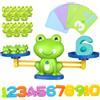 AZIDWERYQ Gioco di matematica per l'equilibrio della rana per bambini, giocattoli per contare l'equilibrio della rana in plastica con numeri e carte Fantastici giochi di apprendimento matematico per bambini