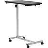 HOMCOM Tavolino ausiliario con ruote, tavolo per divano con altezza regolabile e telaio in metallo, carico 20 kg, per camera da letto, soggiorno, ufficio, 77 x 40 x 76 - 100 cm, nero e argento