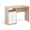KOMTO Scrivania Rovere Sonoma/Bianco - Tavolo per Computer e Studio, Scrivania Salvaspazio per Ufficio e Cameretta | Oslo H 110 x 50 x 74 cm
