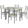 VS Venta-stock Set tavolo e 4 sedie da pranzo Lima Rovere/Grigio, tavolo 110 cm x 70 cm x 76 cm, struttura in metallo
