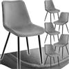 tectake® Set 6 Sedie Sala da Pranzo Effetto Velluto, Sedie Soggiorno con Morbida Imbottitura, Seduta Ergonomica, Poltrone Velluto Versatili, Sedie Design Moderno - Grigio