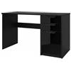 Vladon Logan Desk, scrivania per Ufficio con 2 cassetti e 1 Anta, Nero Opaco/Nero Lucido (129 x 76 x 60 cm)