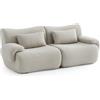 MILYsofa Divano modulare, 2 posti, tessuto bouclé, fodere dei cuscini removibili (Beige Pietra, 2 posti)