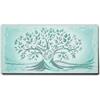 Giallobus - Quadro - 04 - Capezzale Moderno - Sacra Famiglia e Albero della Vita - Turchese - Tela Canvas Telaio Premium Alto Spessore - 70x35 - Pronto da Appendere - Quadri Moderni per la casa