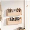 HaoChrymec Scarpiere da Parete in Legno Massello di Pino, Porta Scarpe da Appendere Salvaspazio, Scarpiera a Muro per Ingresso e Camera da Letto, Set 2 Pezzi, 59 x 9 x 23 cm