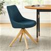 Zouron sedie da pranzo,sedie da ufficio per la casa, poltrone da salotto（Rotazione a 360°）,Ergonomia,Blu (velours),Una sedia