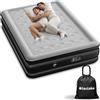 tectake® Materasso Gonfiabile AirDreams, Autogonfiabile con Pompa Elettrica, Singolo e Matrimoniale, Letto Gonfiabile, Viaggi e Campeggio, Comfort e Supporto, Facile da Trasportare - 200 x 148 x 44 cm