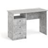 KOMTO Scrivania Cemento - Tavolo per Computer e Studio, Scrivania Salvaspazio per Ufficio e Cameretta | Oslo H 110 x 50 x 74 cm