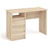 KOMTO Scrivania con cassetti - Tavolo da ufficio per computer, piccolo tavolo da lavoro, scrivania per PC, scrivania per bambini, con spazio | moderna scrivania Sonoma rovere | Oslo 110 x 50 x 74 cm