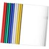 Febbya Raccoglitore in plastica formato A4, 10 cartelle per candidature, con asta scorrevole, in plastica trasparente, cartellina portadocumenti A4 per ufficio, scuola, casa, cartellina in plastica stabile
