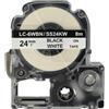 vhbw Cassetta nastro compatibile con Epson LabelWorks LW-1000P, LW-600P etichettatrice 8m x 24 mm nero su bianco - Sostituisce SS24KW, LC-6WBN