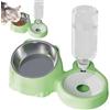 Generic Set di ciotole per cibo per gatti - inclinati con distributore automatico di acqua per animali domestici, in acciaio , grande capacità per cani, cuccioli e gattini, uso domestico