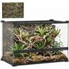 PawHut Terrario in vetro per rettili 50x30x35 cm Nero