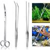 Meiso - Kit di Strumenti per Acquario, in Acciaio Inossidabile, con pinze e forbici