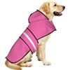KLGRTJHK Impermeabile per cani rosa caldo e giacca antipioggia per cani di taglia piccola, media e grande, con strisce riflettenti e cinghia regolabile per la pancia