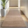 Carpettex Tappeto Runner Beige 80x250 cm Tappeto Lavabile a Pelo Corto, Antiscivolo e Morbido, Design Monocromatico Moderno per Camera da Letto, Cucina e Corridoio
