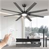 Airwit 183cm Extra Grande Ventilatore da Soffitto con Luce, 8 Doppia Faccia Pale, 8000CFM Silenzioso Lampada Ventilatore Soffitto con Telecomando e DC Motore,6 Vitesses per Grande Soggiorno, Esterno