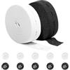Waycreat 2 rotoli di elastico per asole, 25 mm, nastro elastico da cucito per pantaloni, vestiti premaman, cucito, lavoro a maglia, artigianato, nero e bianco