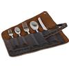 Petromax Borsa portaposate per viaggi e campeggio | 5 pezzi in pelle bovina colorata | Borsa arrotolabile con occhiello in metallo