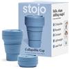 STOJO - Bicchiere da caffè pieghevole da viaggio, in silicone, riutilizzabile, tascabile, collezione Brooklyn, 355 ml, colore: blu acciaio