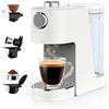 Umisu Macchina da Caffè Espresso 3 in 1, 20 Bar, Caffettiera Multi-Capsule, Compatibile con NES Original/DG/Caffè Macinato, 7 Livelli di Volume e Temperatura Regolabile, Per Casa e Ufficio (Bianco)