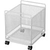 Pitycbo Cesto Portabiancheria Carrello Scorrevole Contenitore con Ruote Cesta per Abiti Sporchi Organizzatore Da Bagno Realizzato in Metallo Resistente Adatt, Bianco, M