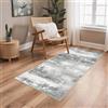 BEIMO Tappeto Salotto Pelo Corto, Moderno Tappeto Camera Da Letto, Tappeti Antiscivolo Lavabile, Tappeti Astratto per Corridoio, Soggiorno, Sala, Cameretta, Bianco Grigiastro, 80x150cm