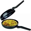 ClaShop Doppia Padella Royalty line per Girare le Tortillas - Padella Tortillas, Padella Girafrittata,Padella per Frittata - Girafrittata Antiaderente - Adatta per Induzione - Diametro 26 cm - Nera