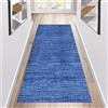 Siunwdiy Tappeto da Cucina Blu Moderno Antiscivolo Lavabile, Passatoia Tinta Unita Per Corridoio, Camera Da Letto, Soggiorno, 60x340cm