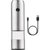 Gcerfby Saliera automatica, macinapepe ricaricabile, macchina per macinare sale portatile, grana regolabile, 14 x 6,2 x 4,4 cm, per cucina