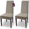 sh SCHEFFLER-HOME LIVE HOMESTYLE SCHEFFLER-HOME Natalie Set di 2 Coprisedie della sedia, elasticizzato Coperturie sedie, protezione in stretch con banda elastica per una misura universale - Beige