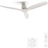 CREATE / WINDCALM NATURAL WOOD M/Ventilatore da soffitto bianco con comando a parete e telecomando / 40W, Timer, Ø132 cm, 6 velocità, funzione estate-inverno