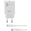 Cellularline caricabatterie cellularline ACHIPHKITC2LMFI20W +cavo