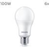 Philips, set di 6 lampadine LED, 13W = 100W E27, colore neutro 4000K, 1521lm 871951445135300
