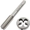 BEASAFY 2 pezzi Set di maschi e filiere, fresa e filiera per filettatura M12 x 1.25, fresa per filettatura metrica, barra filettata HSS per riparazione filettature