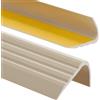 PerfectPVC Profilo per gradini PVC autoadesivo 65x40mm 200cm Beige | Profilo antiscivolo per scale, paraspigolo in PVC adesivo, protezione bordo gradino, facile da tagliare e pulire